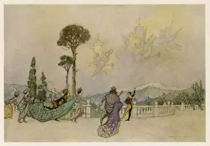 Mary Evans Print - Basile's The Dragon: Castles in the Air