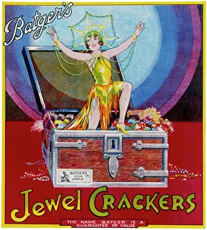 Batgers Christmas crackers box label Batgers Christmas crackers box label