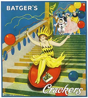 Batgers Crackers Print: A Whimsical Tea Tray Descent
