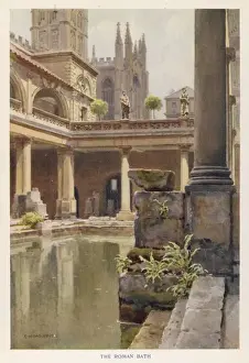 Bath England Prints: Bath / Roman Bath / 1908