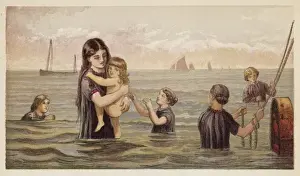 Children At The Beach Prints: Bathers, Circa 1860
