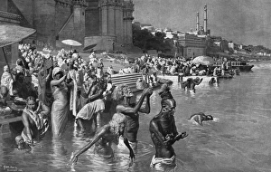 Bathing in the Ganges by Fortunino Matania Bathing in the Ganges by Fortunino Matania