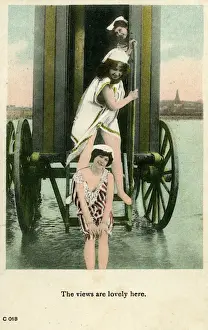 Bathing Machine Print, Bournemouth, England, 1910s