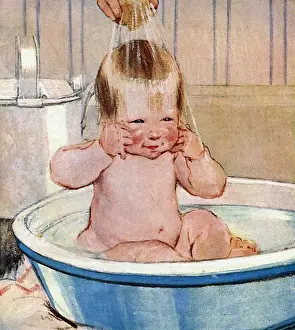 Vintage Bathtime Print circa 1920s