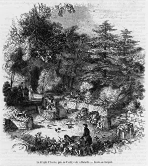 19th Century English Architecture Prints: Battle Abbey