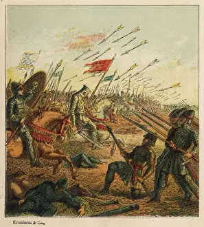 Battle Of Hastings Prints: Battle of Hastings Print: Norman Army Engagement