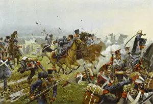 Battle of Leipzig Print: Brandenburg Hussars Charge