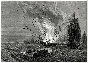 Battle of Portland between English and Dutch ships, off the Isle of Portland in Battle of Portland between English and Dutch ships, off the Isle of Portland in