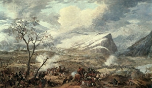 Battle of Rivoli, circa 1797. Detail. The French Battle of Rivoli, circa 1797. Detail. The French
