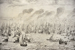 The Battle of Terheide, 1657, by Willem van de Velde I1611-1 The Battle of Terheide, 1657, by Willem van de Velde I1611-1