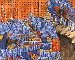 Miniature Print of the Battle of Tours, 732