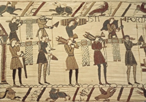 Bayeux Tapestry. 1066-1077. Ttransport of weapon Bayeux Tapestry. 1066-1077. Ttransport of weapon