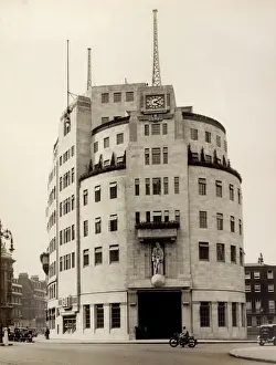 Print of BBC Broadcasting House at Portland Place, London