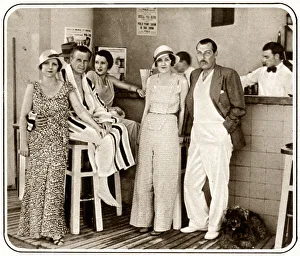 Beach bar at Biarritz with notable personalities Beach bar at Biarritz with notable personalities