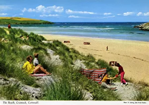 The Beach, Crantock, Cornwall. Date: circa 1960s The Beach, Crantock, Cornwall. Date: circa 1960s