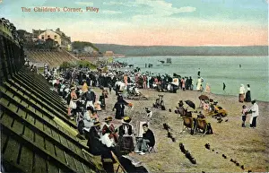 Filey Beach Print, Yorkshire Coastline, 1910s