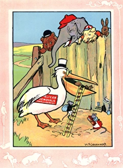 Bear, elephant, pig, rabbit, pelican and mice Bear, elephant, pig, rabbit, pelican and mice