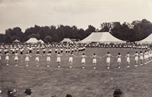 Bedford - Demo with marquee and schoolchildren Bedford - Demo with marquee and schoolchildren