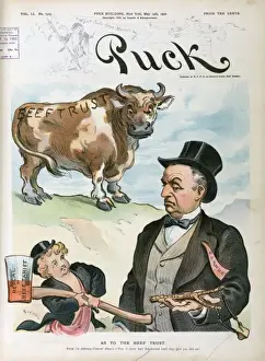 Puck Magazine Cartoons Online Prints: As to the beef trust