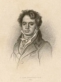 Prints of LUDWIG VAN BEETHOVEN German composer Portrait in 1814 Ludwig Van Beethoven Prints: Beethoven Portrait Print 1814