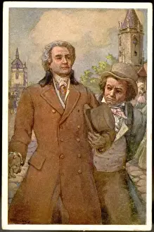 Ludwig Van Beethoven Portrait Prints: Beethoven and Goethe