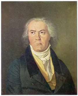 Prints of LUDWIG VAN BEETHOVEN German composer Portrait Ludwig Van Beethoven Prints: Ludwig Van Beethoven Portrait Print