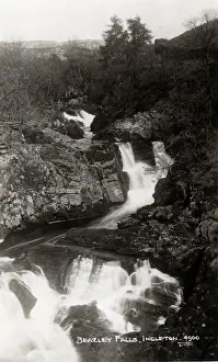 Beezley Falls & Bridge Print, Ingleton, Yorkshire, 1920s