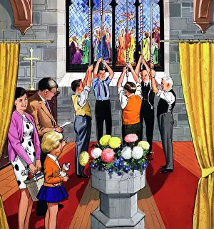 Bell Ringers People You See Print by Teddy Bear
