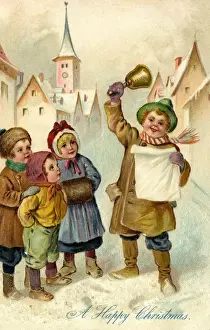 Edwardian Christmas Print: Young Bellringer