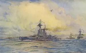 Benbow Warship Print, HMS Benbow at Jutland