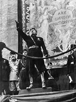Prints of Benito Mussolini. Date between 1940 and 1946 Generals And Leader Prints: Benito Mussolini Print, 1940s