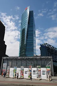 Potsdamer Platz Germany Prints: Berlin wall display and skyscraper, Germany