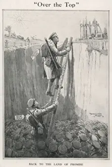 Black and white photograph print of soldiers in a demobilisation queue