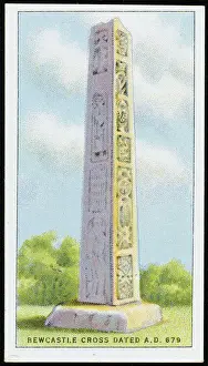 Prints of BEWCASTLE CROSS, Cumberland, standing in the towns churchyard, is claimed to be Englands oldest sun-dial Cumberland Prints: Bewcastle Cross Print: A 7th-century Anglo-Saxon sundial in Cumberland