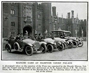 Bianchi cars at Hampton Court Palace, London Bianchi cars at Hampton Court Palace, London