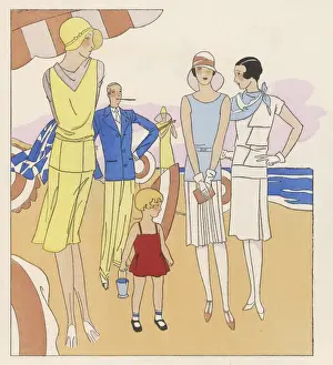 Vintage Stockings Prints: On Biarritz Beach
