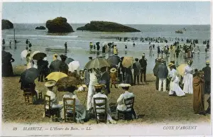 French Coastal Landscape Prints: Biarritz / Beach C1903