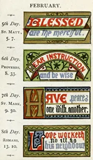 1875 Print of Bible Texts - 4 BLESSED ARE THE MERCIFUL