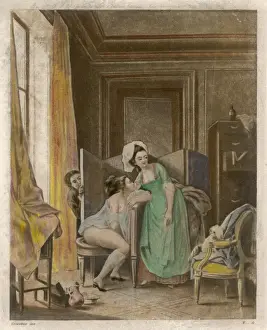 French Woman Using a Bidet Print