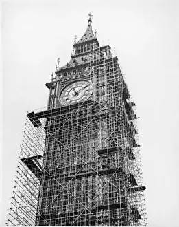 Big Ben Under Scaffolding Print