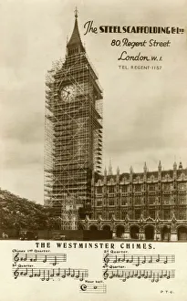 Big Ben with scaffolding, Palace of Westminster, London Big Ben with scaffolding, Palace of Westminster, London