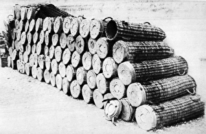 For big projectiles used by the Germans in the Great War: Wicker cases for shells For big projectiles used by the Germans in the Great War: Wicker cases for shells