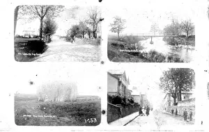 Prints of The Big Stone - Ingleton Road and Shakey Bridge, Bentham, near Clapham, Yorkshire, England. Multiview Date: 1910 Clapham Prints: The Big Stone - Ingleton Road & Shakey Bridge Print, 1910