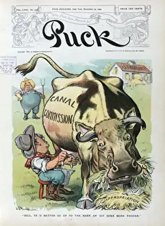 1905 Print: "Theodore Shonts Milking the Canal Commission"