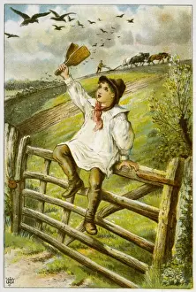 Agricultural Pest Control Prints: The Bird Boy