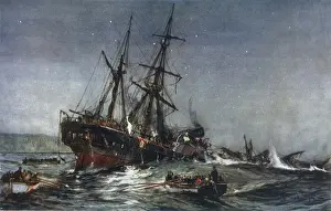 Birkenhead Sinks Print - Troopship Disaster at Sea