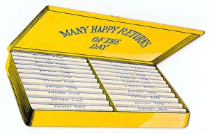 Birthday card in the shape of a box of cigarettes Birthday card in the shape of a box of cigarettes