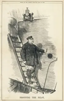 Prints of OTTO BISMARCK German Chancellor dismissed by Kaiser Wilhelm II: Dropping the Pilot Germany Prints: Bismarck Print: Dropping Pilot of German Chancellor