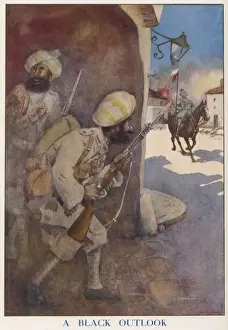 Indian Soldiers Ambush German Uhlans, WWI Print