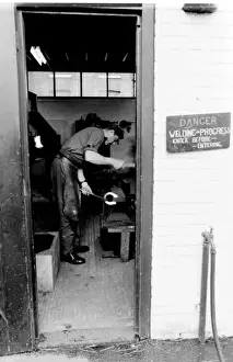 Blacksmith at Work Print: Forging a Horseshoe circa 1960s